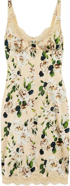 Dolce & Gabbana Floralprint Stretchsilk Chemise - Lyst