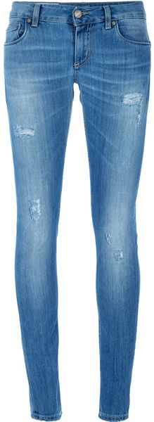 Dondup Distressed Skinny Jean - Lyst