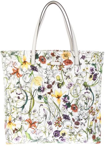 Gucci Floral Tote - Lyst