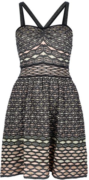 M Missoni Knitted Aline Dress in Black - Lyst