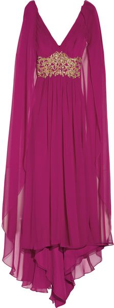 Marchesa Cape-Back Gown - Lyst