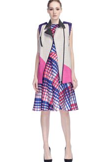 MSGM Waxed Tweed Patchwork Vest - Lyst