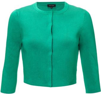 Narciso Rodriguez Sea Green Cropped Cardigan - Lyst