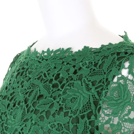 Long Sleeve Lace Dress on Green Long Sleeve Dress Long Sleeve Dress In Green Guipure Cotton Lace
