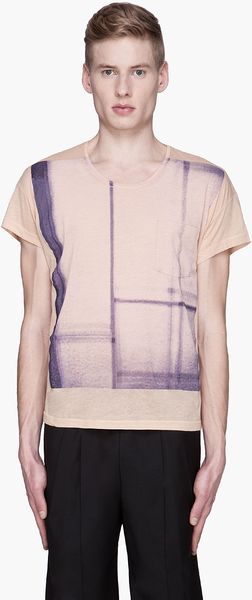 Ann Demeulemeester Peach and Purple Printed Shiva Top - Lyst