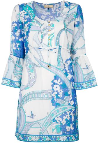 Emilio Pucci Belted Print Kaftan - Lyst