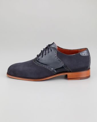 Florsheim By Duckie Brown Suede Patent Saddle Oxford - Lyst
