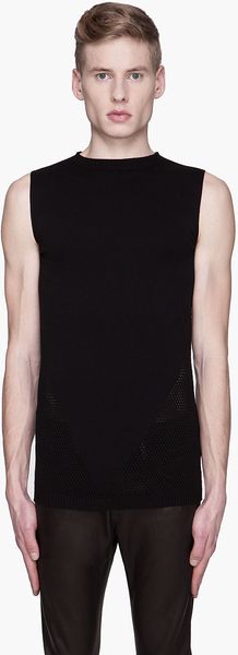 Gareth Pugh Black Sleeveless Net Vest - Lyst