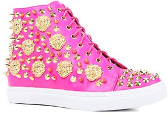 Jeffrey Campbell The Adams Lion Sneaker in Fuchsia and Gold - Lyst