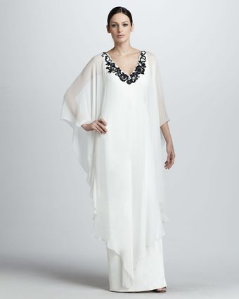 Notte By Marchesa Sleeveless Embroidered Caftan - Lyst