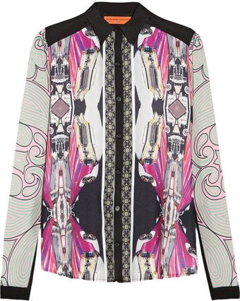 Clover Canyon Printed Crepe De Chine Shirt - Lyst