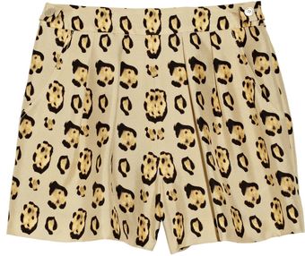 Giambattista Valli Leopard-Print Silk-Shantung Shorts - Lyst
