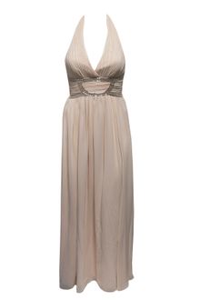 Jane Norman Pleated Greecian Halter Dress - Lyst