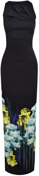 Karen Millen Placed Iris Print Dress - Lyst