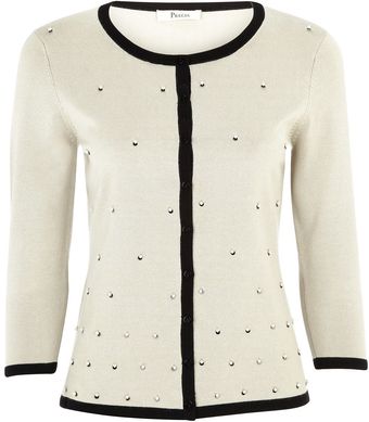 Precis Petite Embellished Oyster Cardigan - Lyst