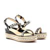 Christian Louboutin Cataclou 60 Studded Espadrille Sandals in Silver - Lyst