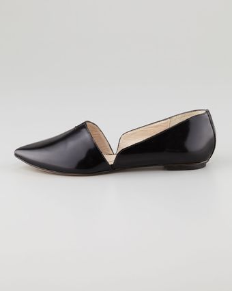 Elizabeth And James Box Leather Dorsay Flat - Lyst