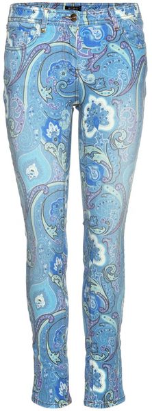 Etro Paisley Print Cropped Jeans - Lyst