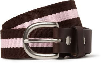 Junya Watanabe Striped Leathertrimmed Belt - Lyst