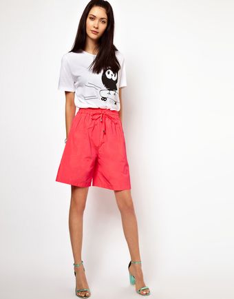 Lulu & Co Lulu Co Taffeta Shorts in Pink - Lyst
