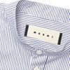 Marni Grandad Collar Contrast Sleeve Cotton Shirt in White for Men (blue) - Lyst