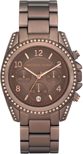 Michael Kors Brown Runway Watch with Glitz - Lyst