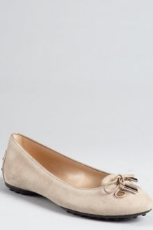 Tod's Clay Suede Cutout Toe Loafer Style Ballet Flats - Lyst