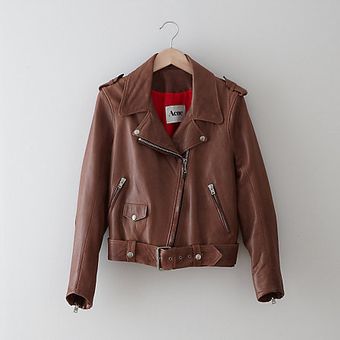 Acne Mape Leather Moto Jacket - Lyst