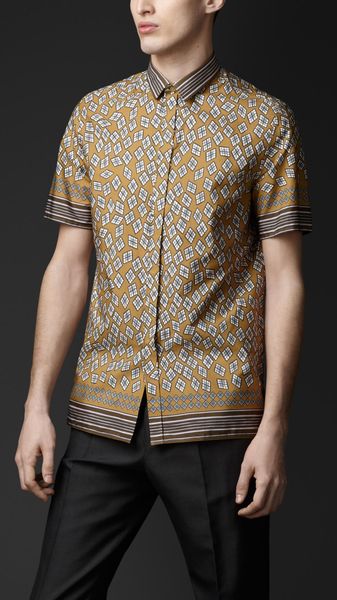 Burberry Prorsum Cotton Diamond Print Shirt - Lyst