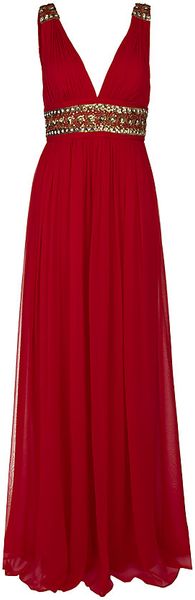 Notte By Marchesa Embellished Deep V-neck Gown - Lyst