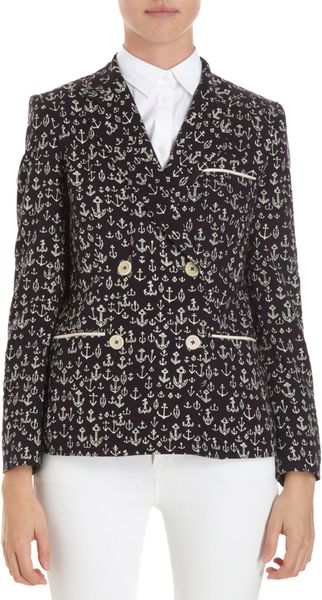 Sea Anchor Print Blazer - Lyst