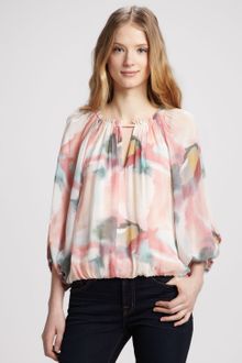 Alice + Olivia Tama Puffsleeve Floral Top - Lyst