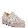 Christian Louboutin Rollerboat Spiked Slipon Trainers in Beige for Men - Lyst