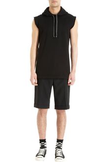 Comme Des Garçons Printed Appliqué Stud Back Cutoff Hoodie - Lyst