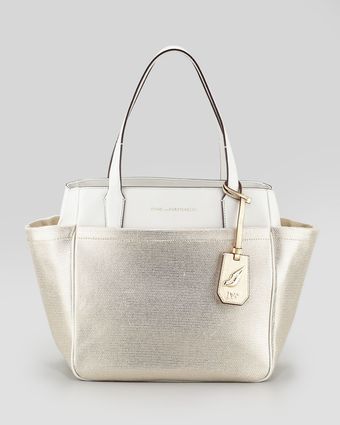 Diane Von Furstenberg Metallic Tote Bag - Lyst