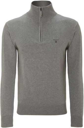 Gant Cotton Half Zip Jumper - Lyst