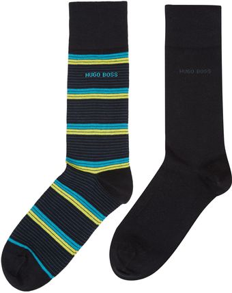 Hugo Boss 2 Pack Combed Cotton Sttripe Sock - Lyst