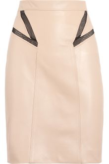 Jason Wu Meshdetailed Leather Pencil Skirt - Lyst