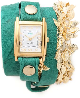 La Mer Collections Multi Leaf Charm Wrap Watch - Lyst