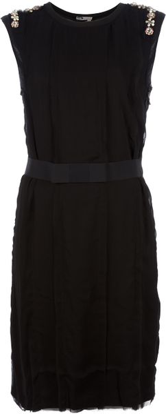 Lanvin Embellished Sleeveless Dress - Lyst