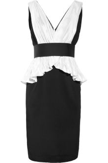Notte By Marchesa Silkcrepe and Plissé Taffeta Dress - Lyst