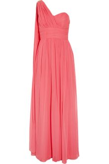 Notte By Marchesa One Shoulder Embellished Silk Chiffon Gown - Lyst