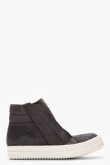 Rick Owens Black Brushed Suede Island Dunk Shoes