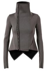 Rick Owens Lilies Coated Cotton Neoprene Biker Jacket