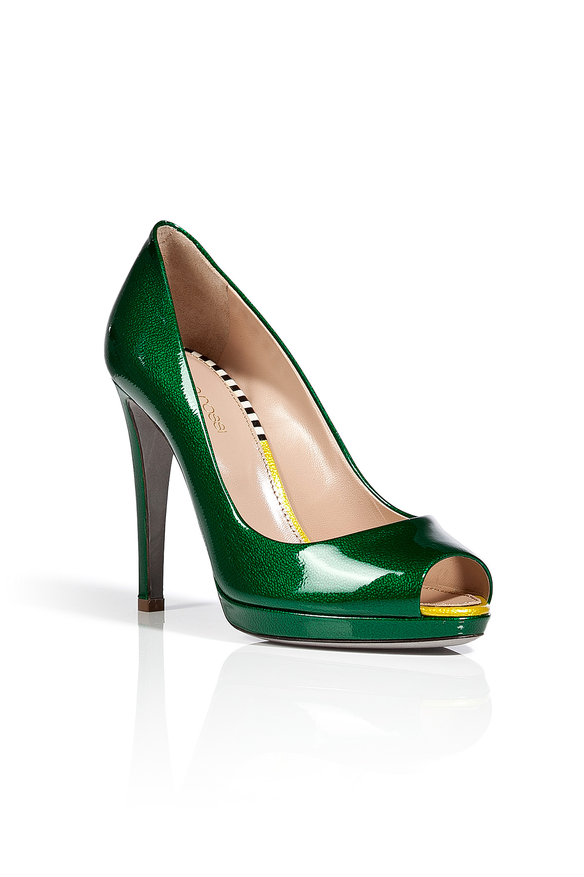 ... Grass Green Patent Leather Peep-toe Pumps in Green (grass) | Lyst