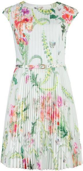 Ted Baker Perlaa Wallpaper Floral Pleated Dress - Lyst