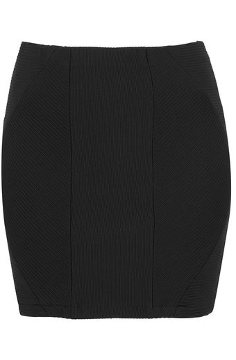Topshop Ribbed Panel Bodycon Skirt - Lyst