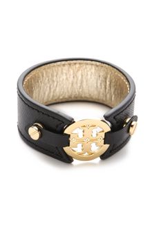 Tory Burch Logo Skinny Double Snap Cuff - Lyst