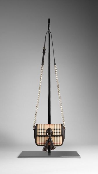 Burberry Check Tassel Crossbody Bag - Lyst