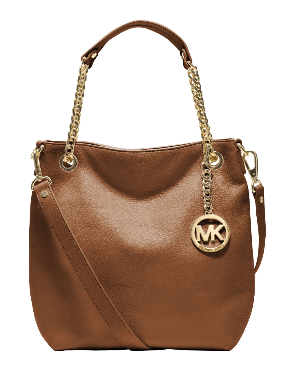 Michael Michael Kors Jet Set Medium Chain Leather Tote Bag in Brown (luggage) | Lyst
